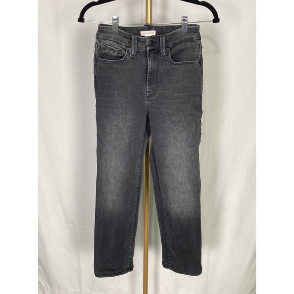 Good American Women's Sz 4/00 Icon Jeans Style:GLSAF478BT Straight Leg Black EUC - Picture 1 of 7